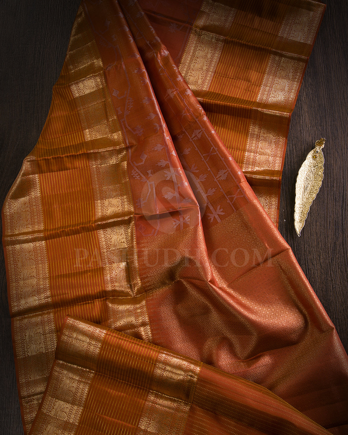 Mild Brown Kanjivaram Silk Saree - D579(B)