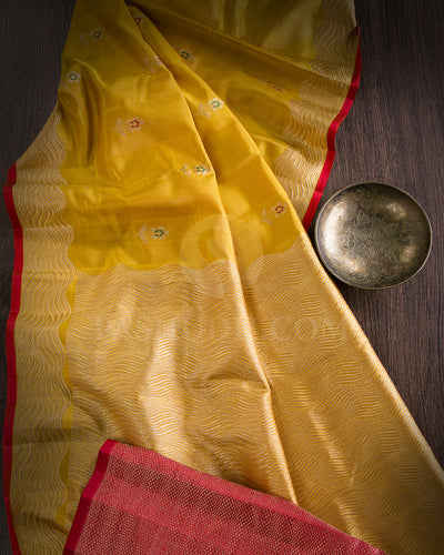 Golden Yellow Kanjivaram Silk Saree - S1061(E)