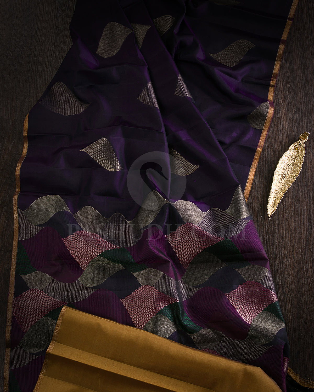 Aubergine Kanjivaram Silk Saree - DJ335(A)