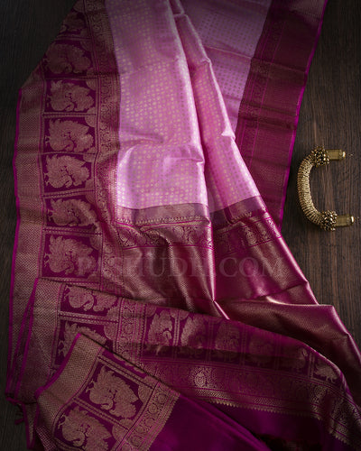 Lilac and Violet Kanjivaram Silk Saree - S1319(A)