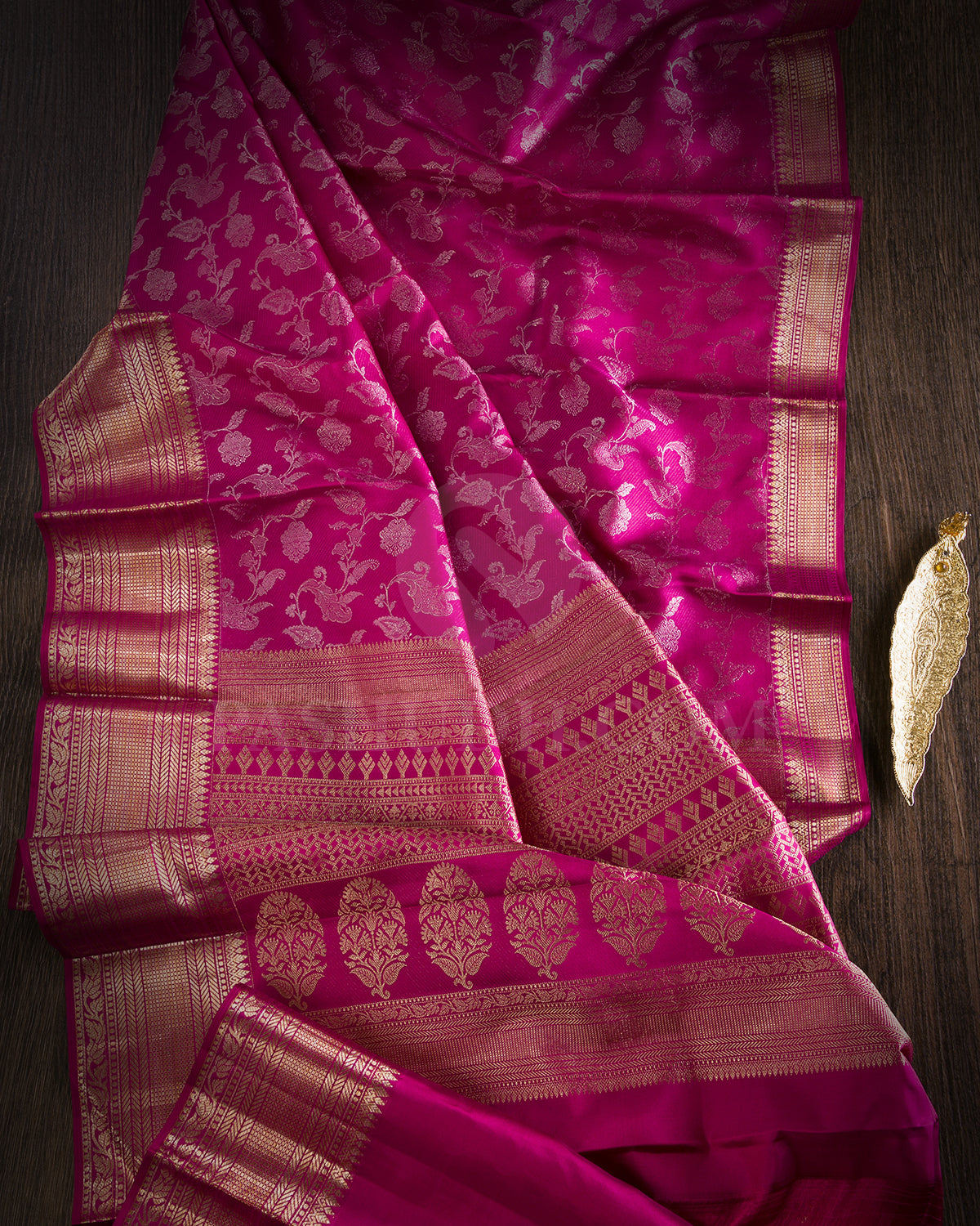 Rasberry Pink Kanjivaram Silk Saree - D578(B)