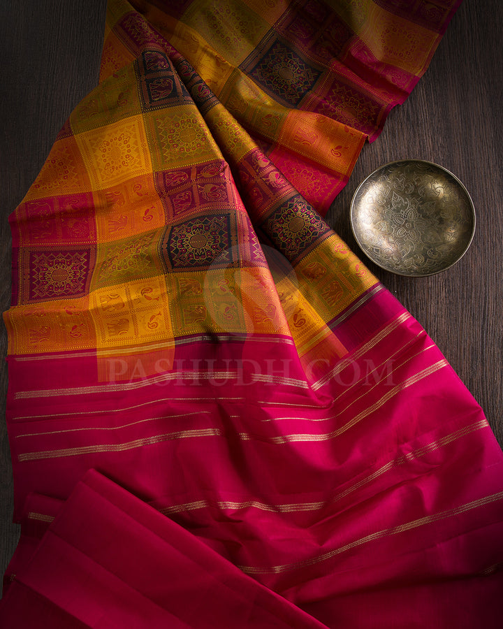 Multicolor Traditional Kanjivaram Silk Saree - SVJ48