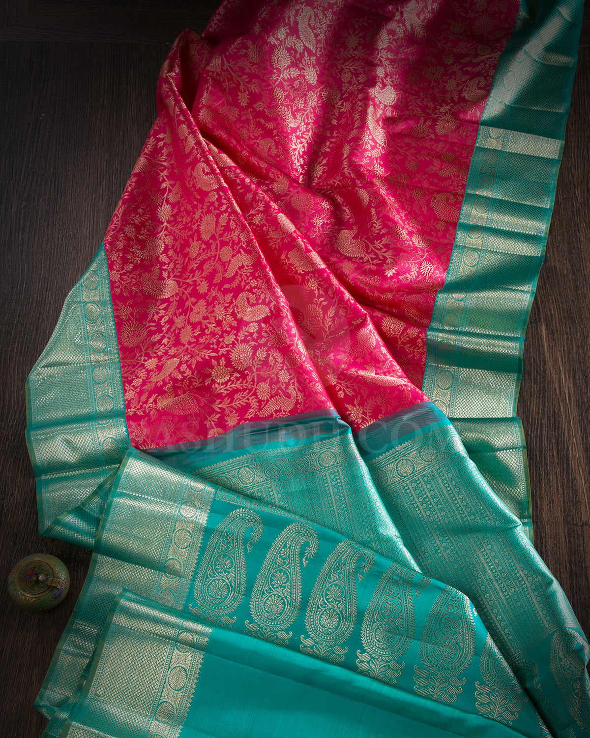 Fuchsia Pink And Sky Blue Kanjivaram Silk Saree - S1192(D)