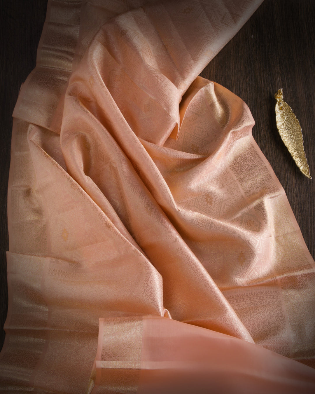 Peach Kanjivaram Silk Saree - S790