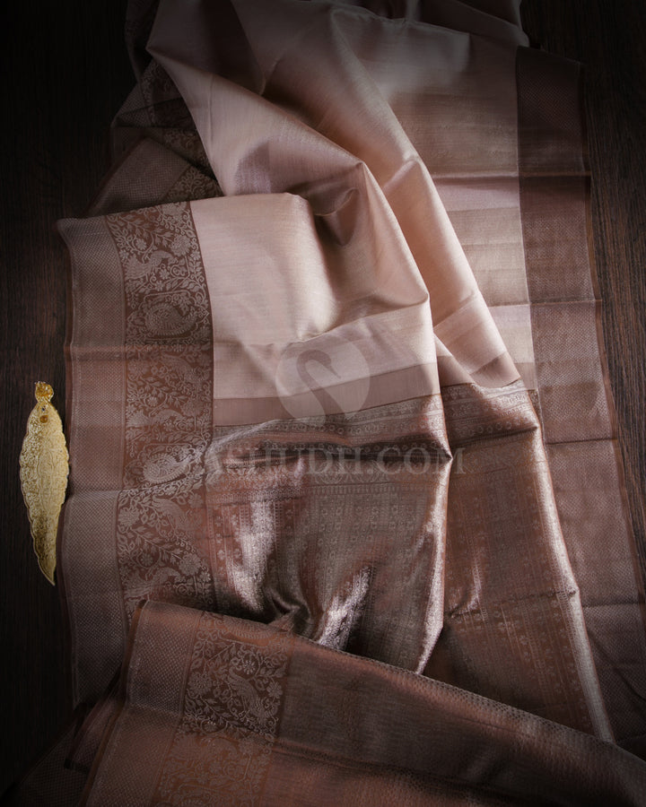 Tan and Brown Kanjivaram Silk Saree - DT216