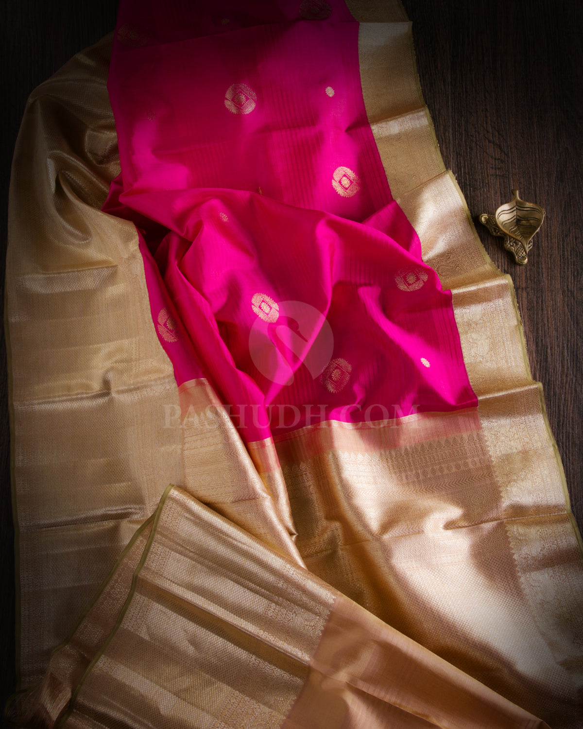 Pink & Beige Kanjivaram Silk Saree - S899 - View2
