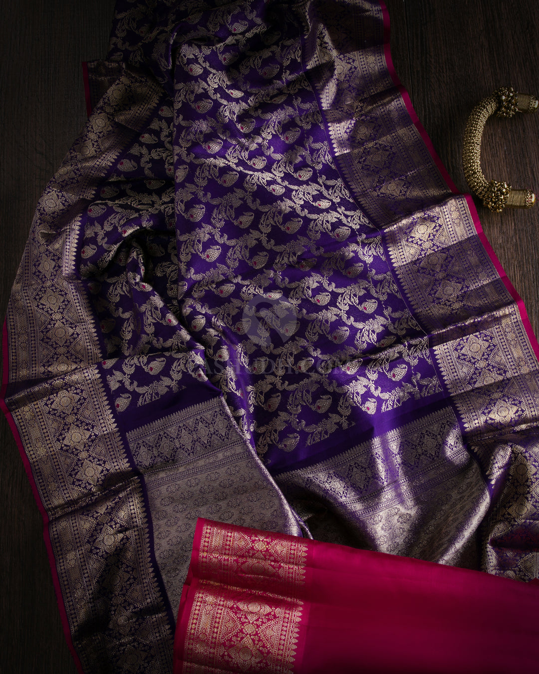 Royal Blue Kanjivaram Silk Saree - DJ229 - View 1