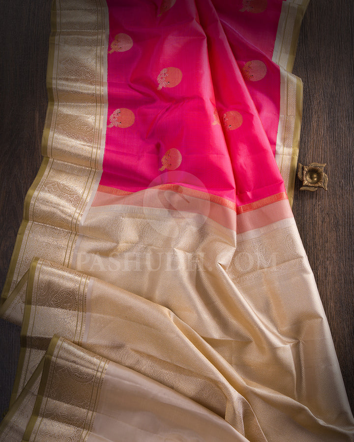 Dual Shaded Pink And Grey Kanjivaram Silk Saree - S1397(A)