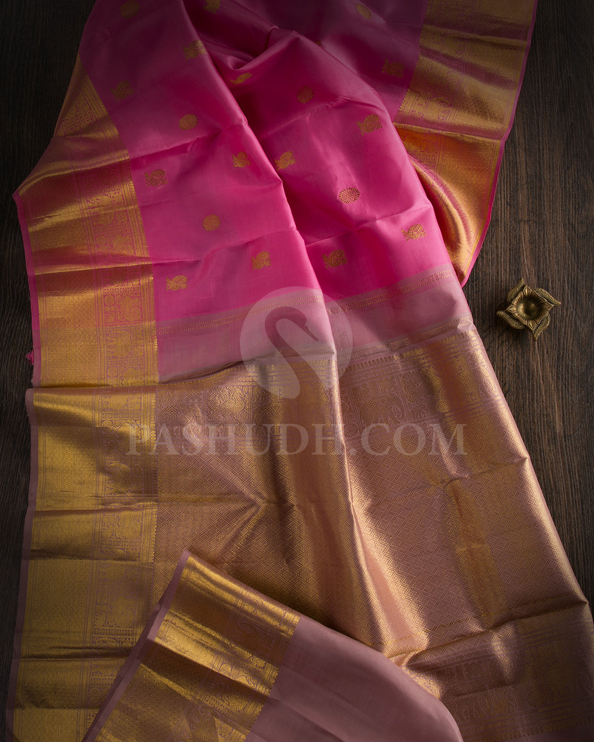 Baby Pink And Taupe Traditional Kanjivaram Silk Saree - SVJ58