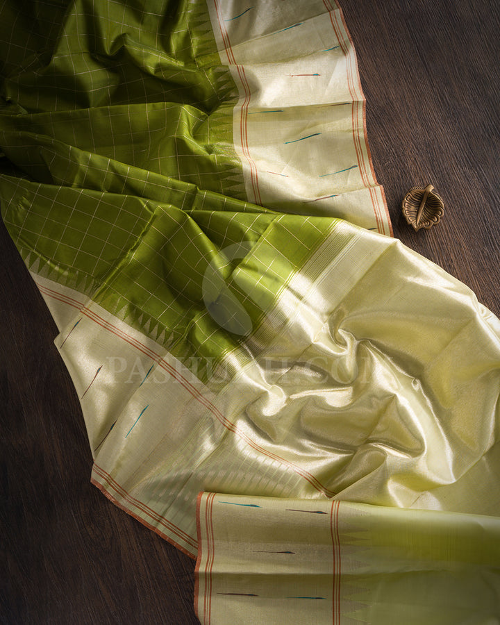 Parrot Green And Light Green Kanjivaram Silk Saree - S1407(A)