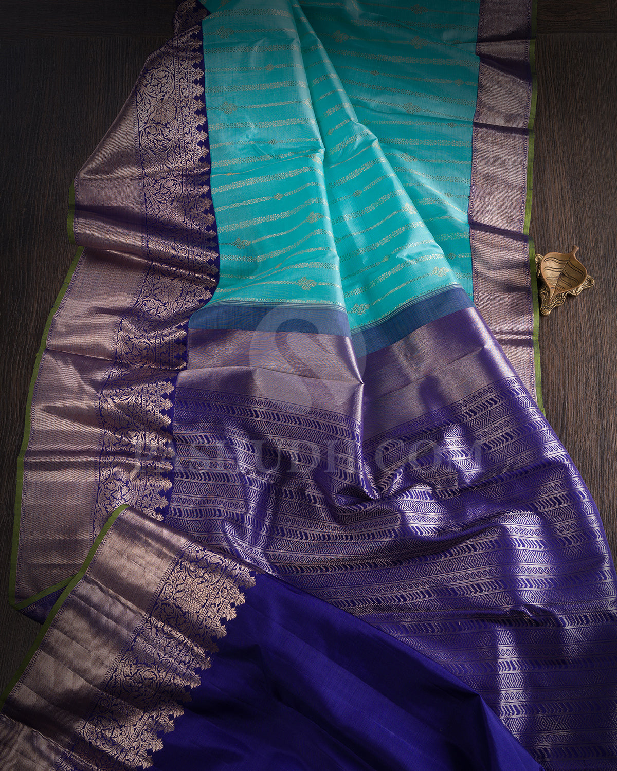 Sky Blue And Royal Blue Kanjivaram Silk Saree - S1381(A)