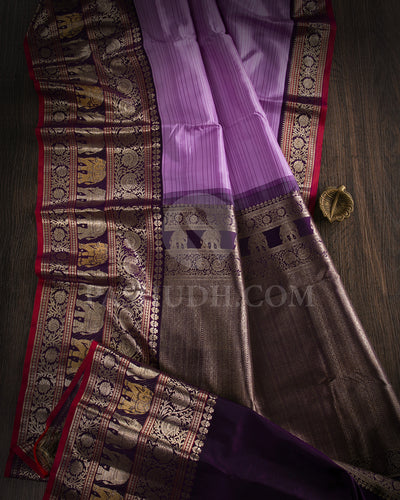 Lavender And Purple Kanjivaram Silk Saree - S1013(F)