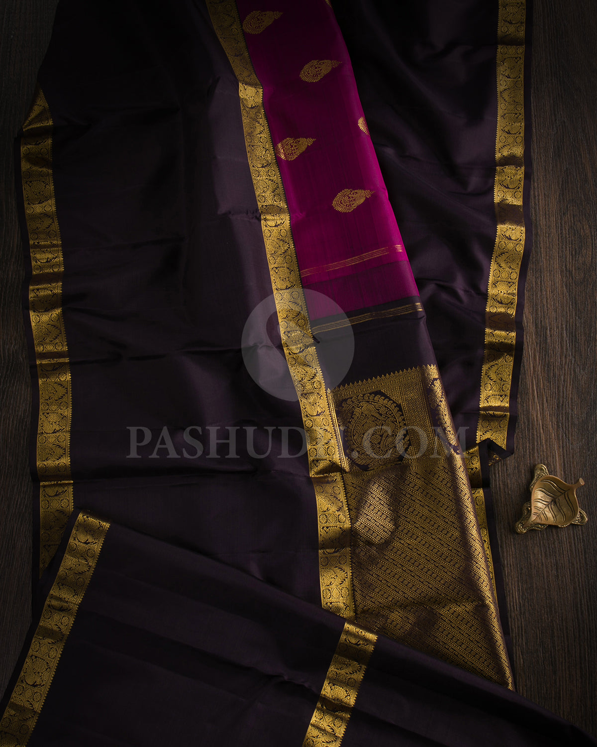 Magenta And Black Traditional Kanjivaram Silk Saree - SVJ72