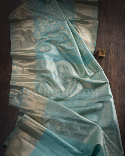 Powder Blue Kanjivaram Silk Saree - BKB11