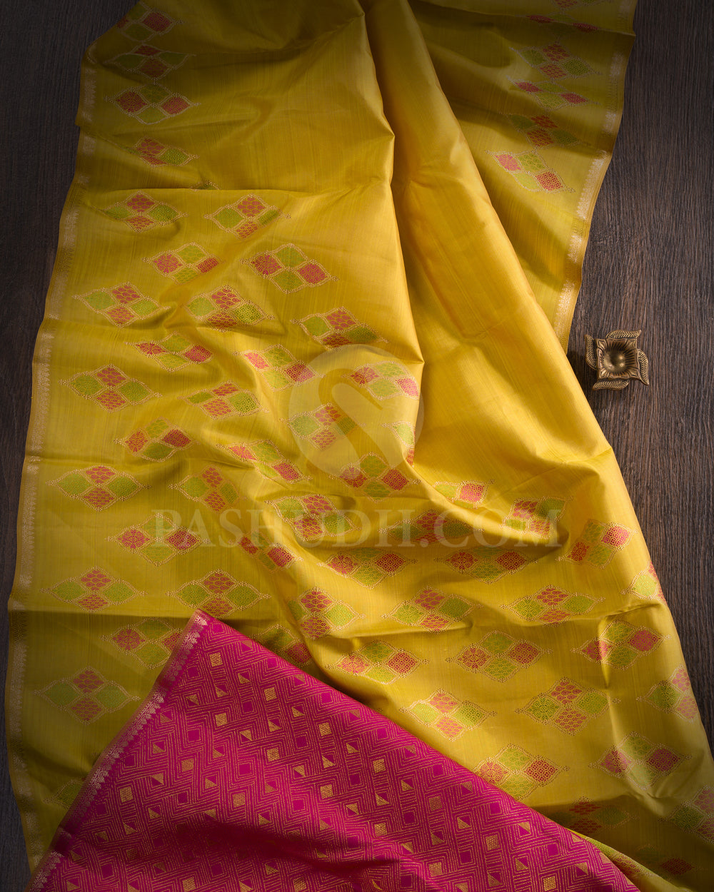 Mustard Yellow Kanjivaram Silk Saree