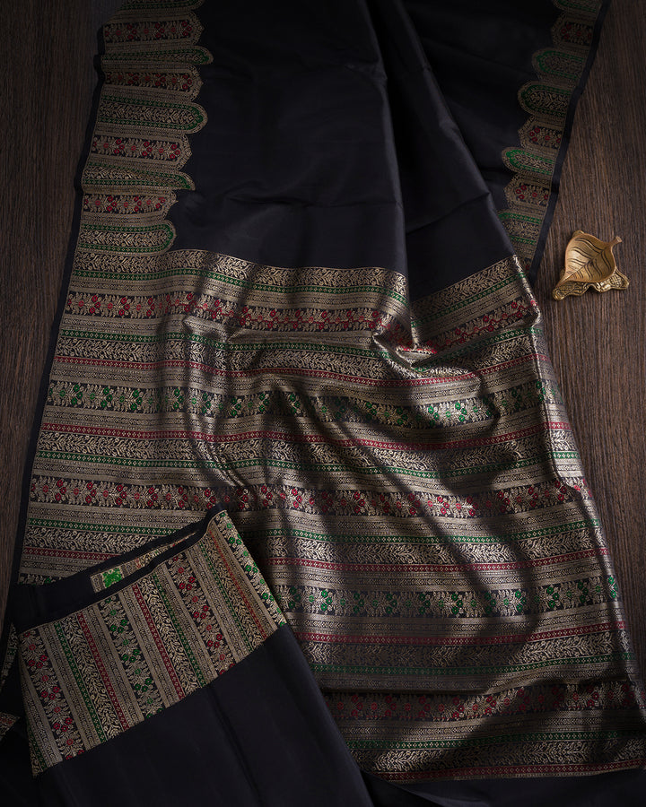 Black Kanjivaram Silk Saree - S1386(A)