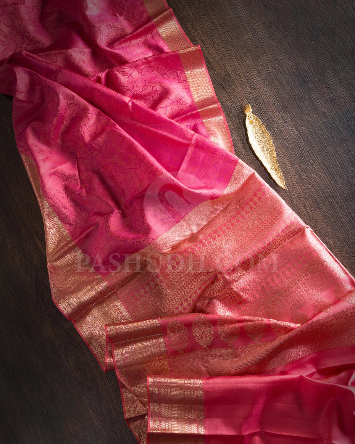 Peach Pink Kanjivaram Silk Saree - D609(B)