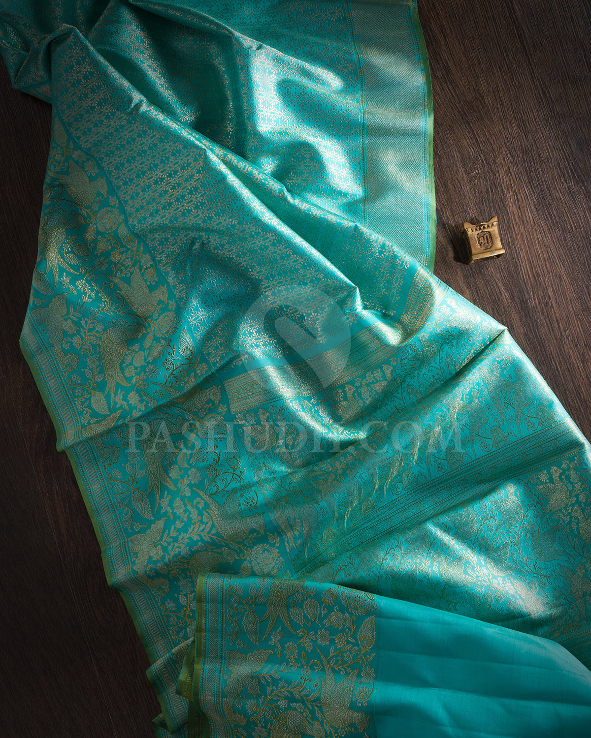 Turquoise Blue Kanjivaram Silk Saree - S1405(B)