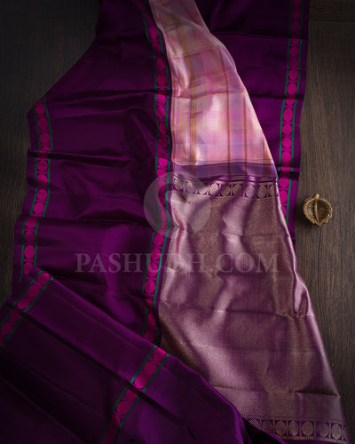 Pastel Shades of Pink, Lavender And Purple Kanjivaram Silk Saree - S1163(D)