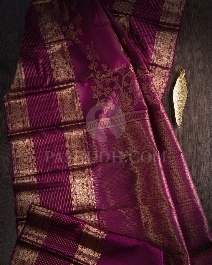 Rosewood Kanjivaram Silk Saree - D600(A)