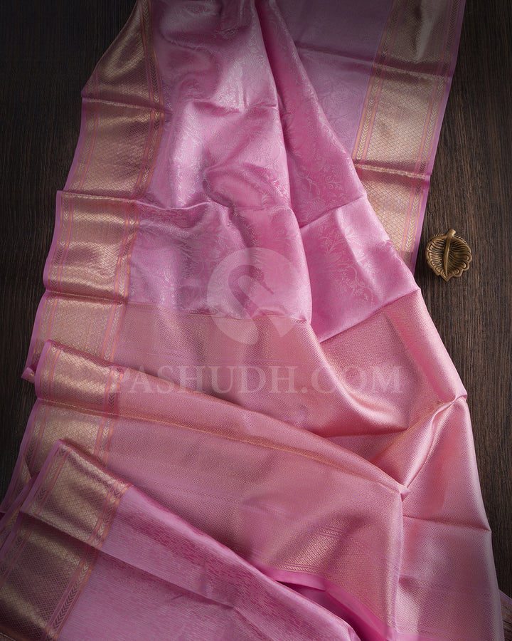 Baby Pink Kanjivaram Silk Saree - DT302(A)