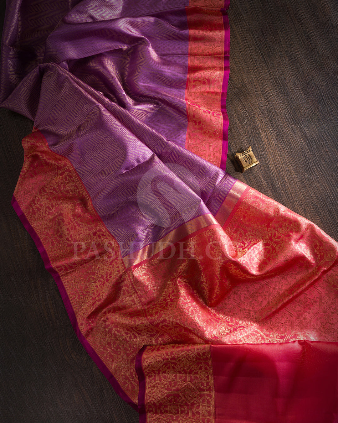 Lavender and Rouge Pink Kanjivaram Silk Saree - S1266(D)
