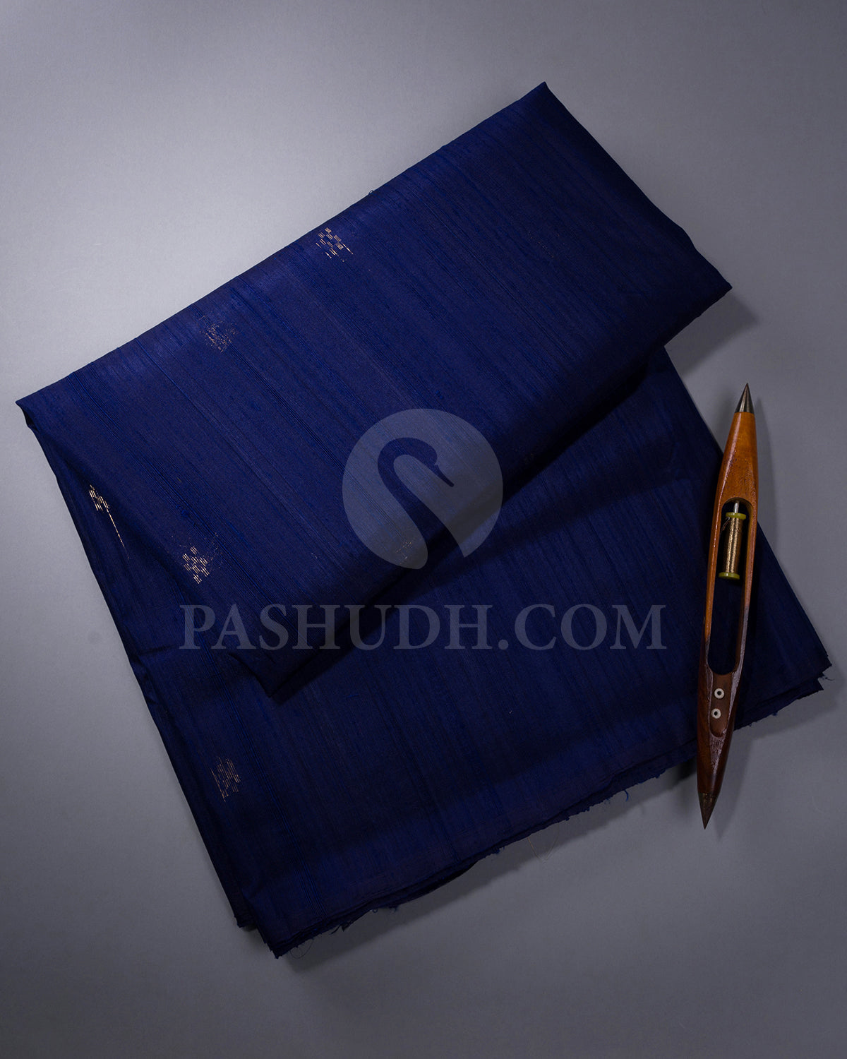 Navy Blue Dupion Soft Silk Saree - AC94