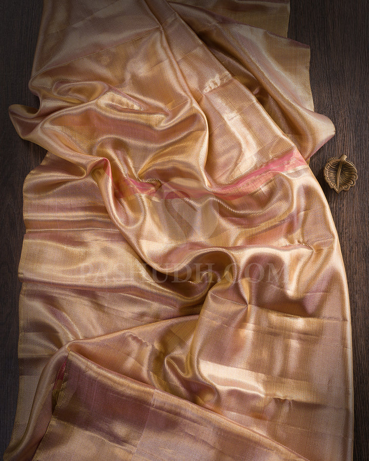 Pink Toned Gold Borderless Tissue Kanjivaram Silk Saree - BKB15
