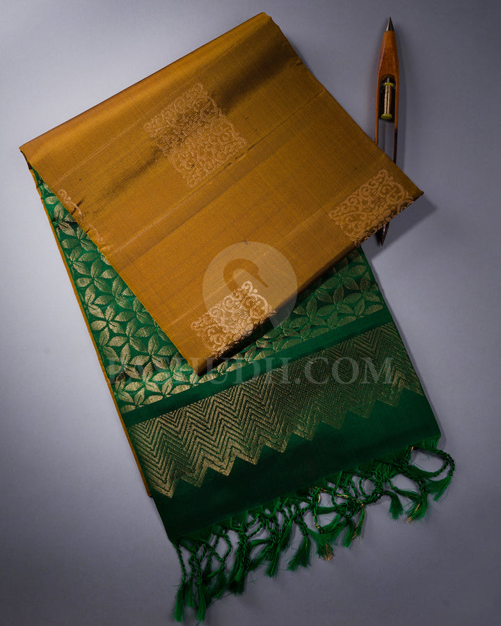 Moss Green and Forest Green Soft Silk Saree - AC75