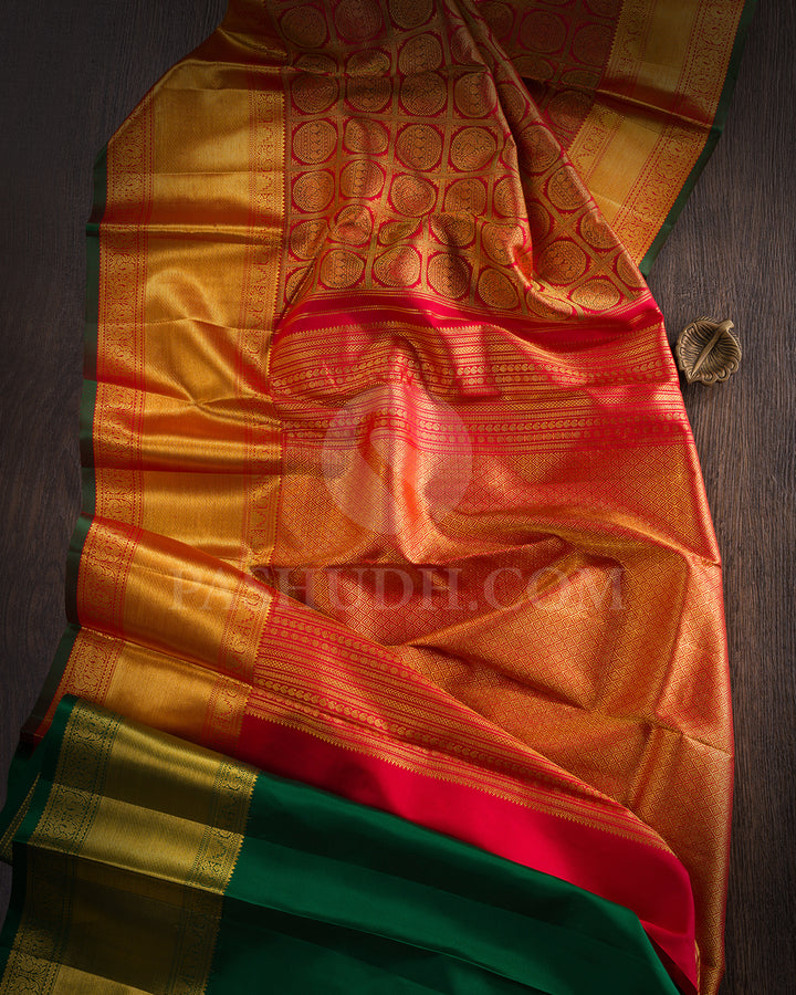 Red Kanjivaram Silk Saree - BKB6