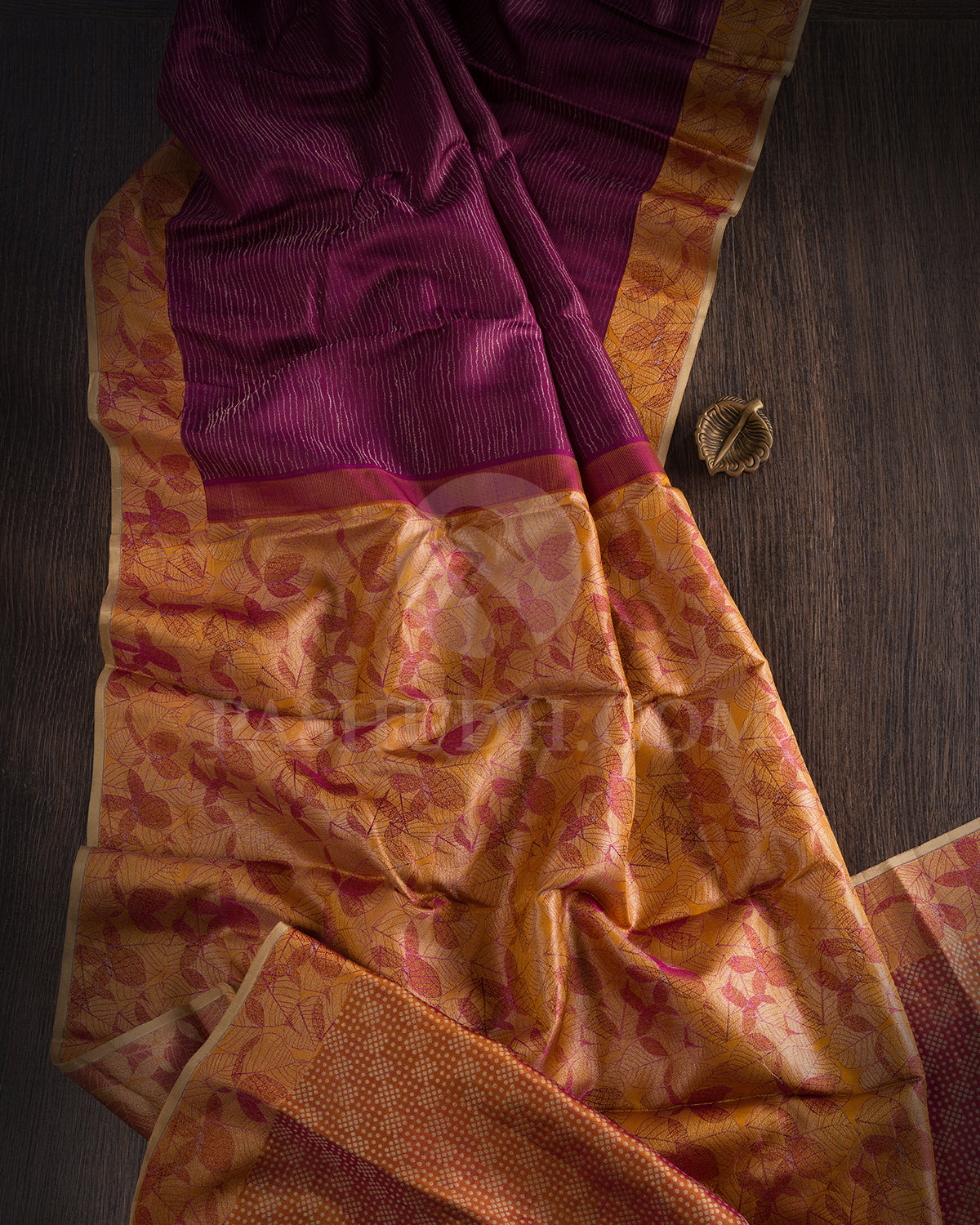 Grape Purple And Beige Kanjivaram Silk Saree - DT304(A)