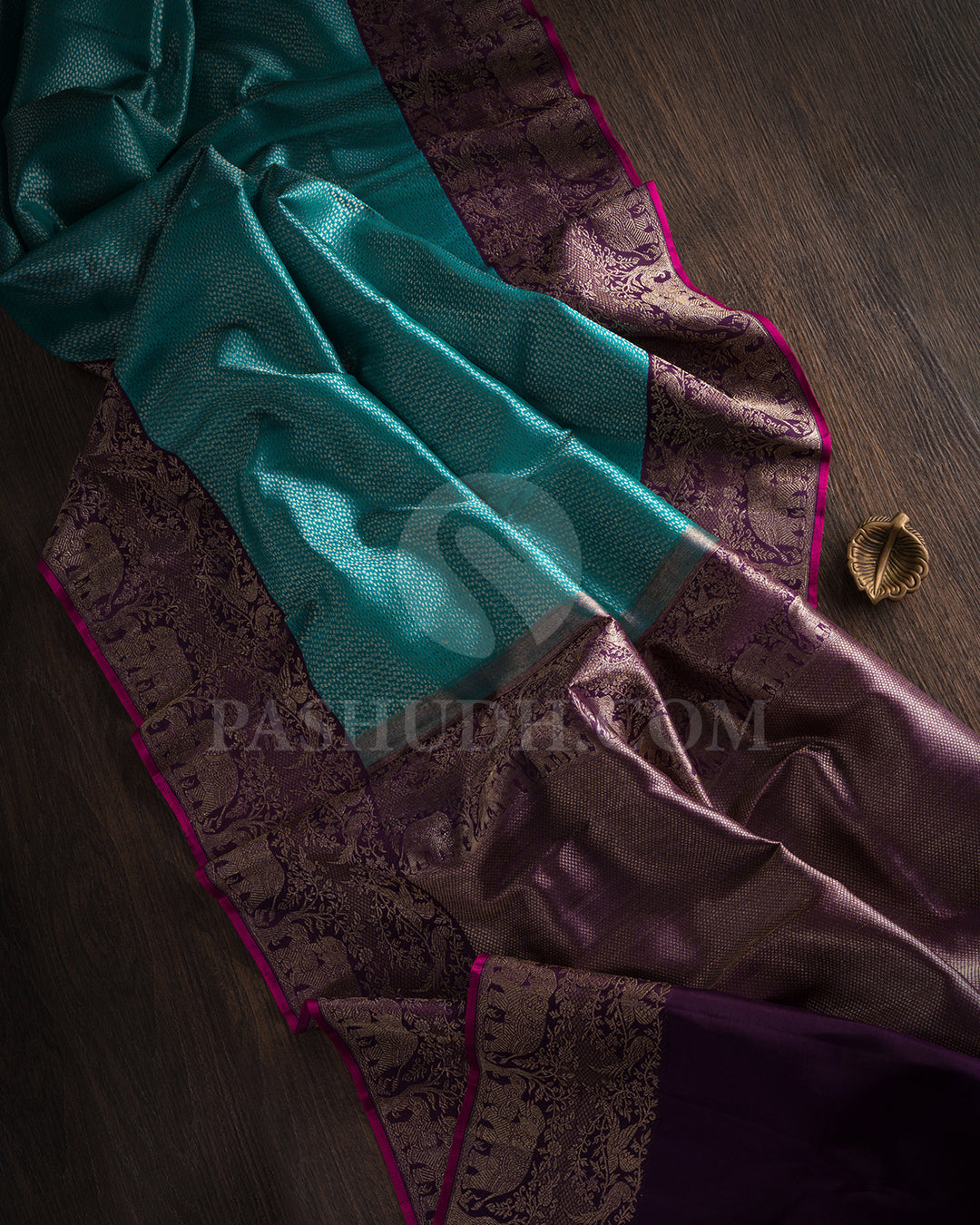 Sapphire And Purple Kanjivaram Silk Saree - S1421(A)