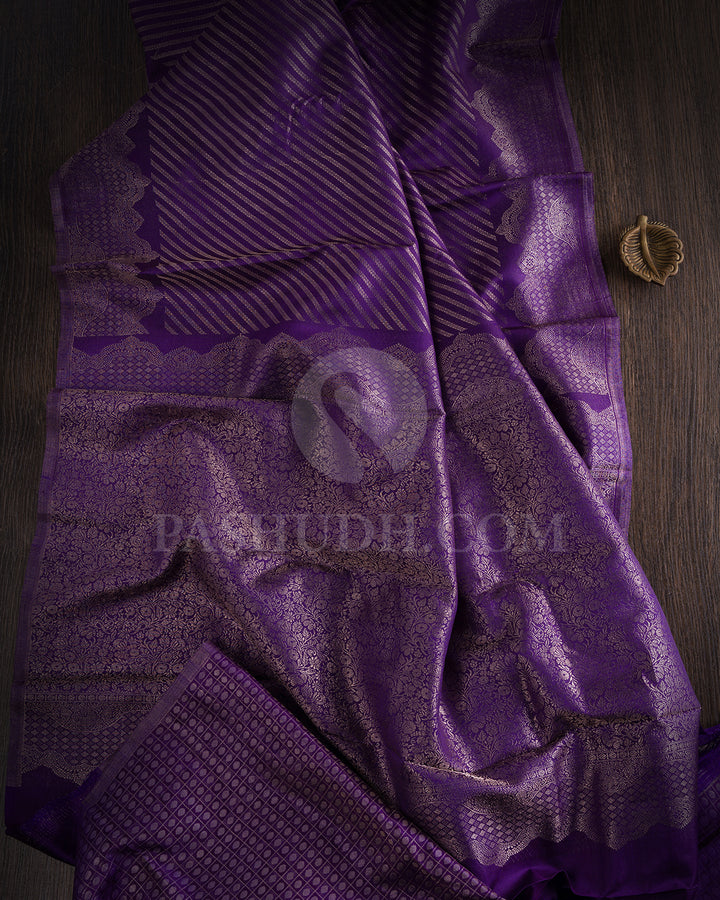 Violet Kanjivaram Silk Saree - D533(E)