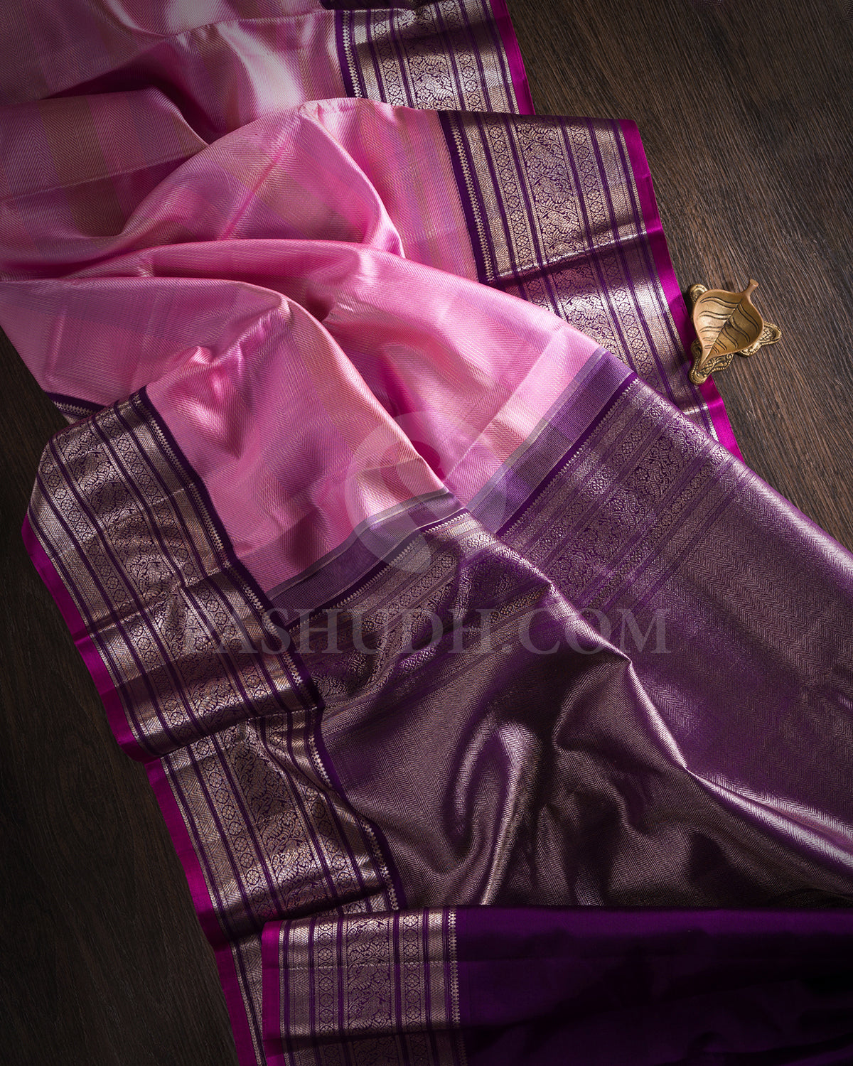 Baby Pink, Lavender And Purple Kanjivaram Silk Saree - S1360(D)