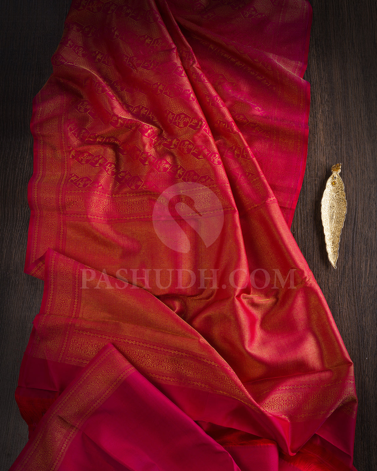 Magenta Pink Kanjivaram Silk Saree - D606(A)