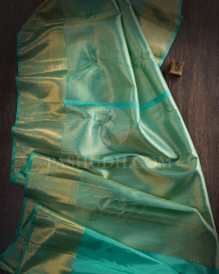 Sky Blue Kanjivaram Silk Saree - BKB2