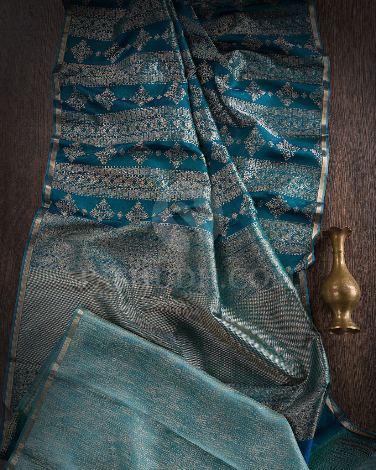 Teal Green Kanjivaram Silk Saree - DT308(A)