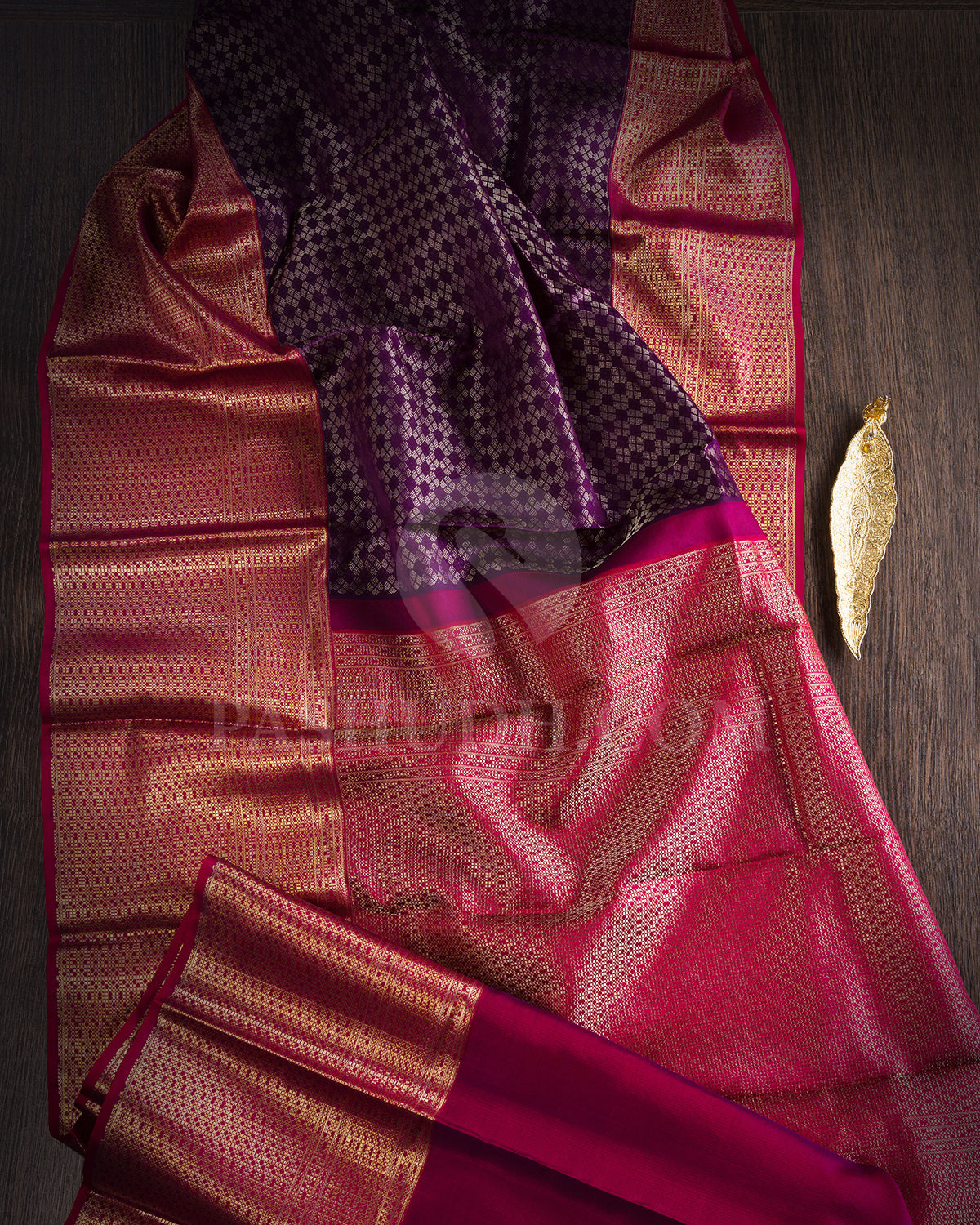 Royal Violet And Magenta Kanjivaram Silk Saree -DT305(A)