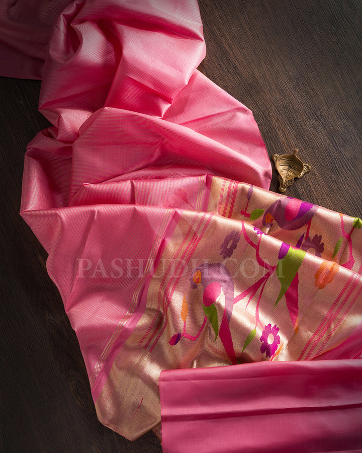 Baby Pink Borderless Kanjivaram Silk Saree - S1285(C)