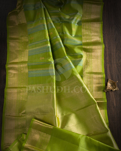 Parrot Green Kanjivaram Silk Saree - S1364(A)