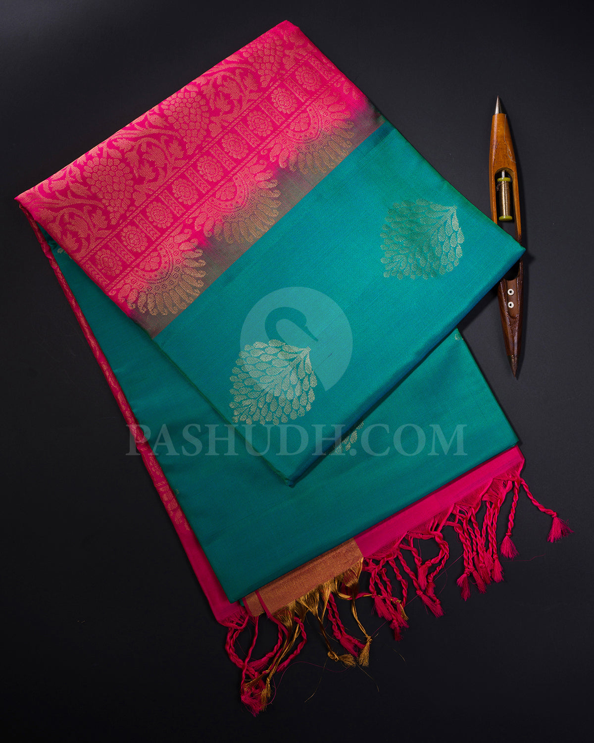 Dual Tone Blue and Candy Pink Soft Silk Saree - AC69