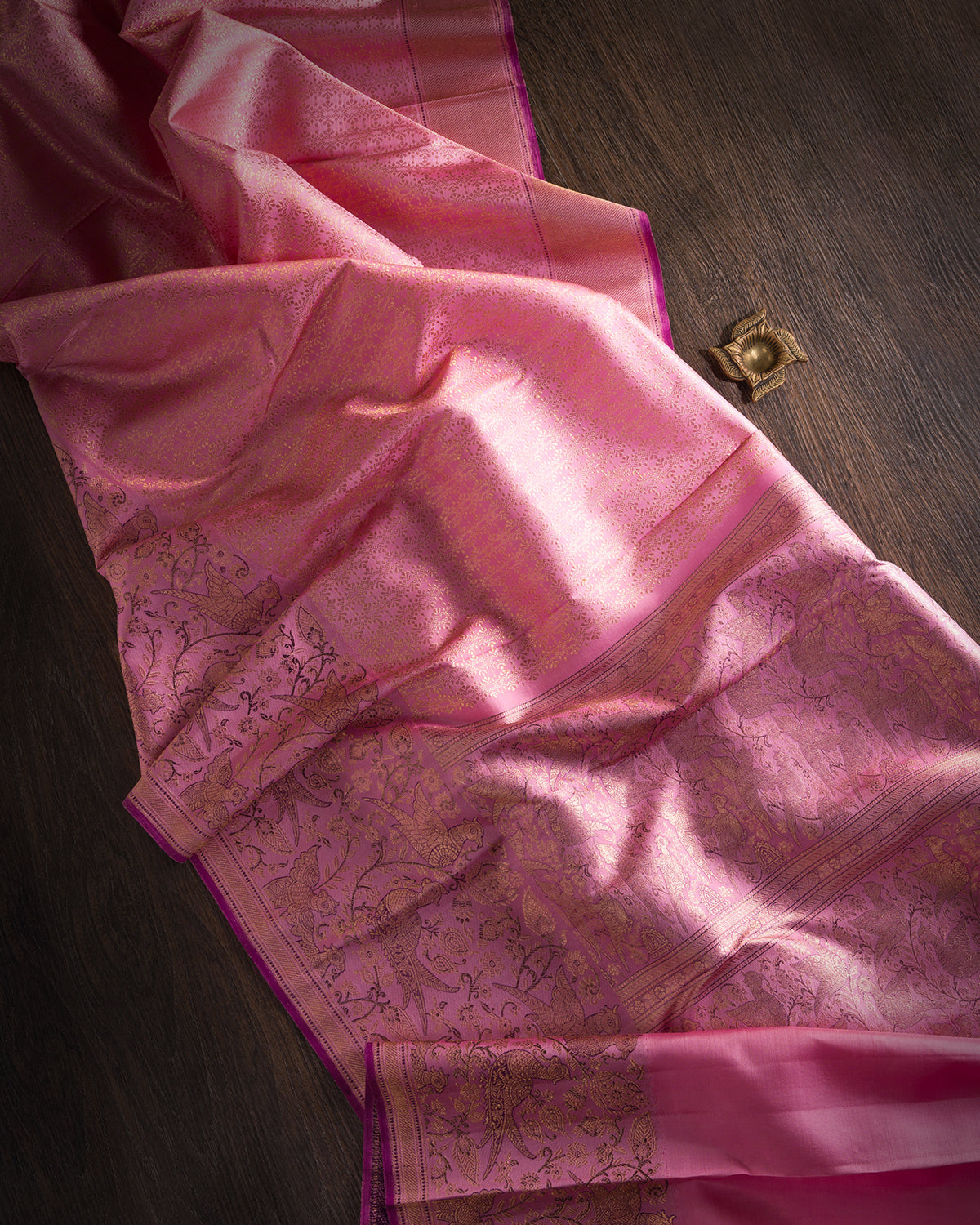 Baby Pink And Lavender Kanjivaram Silk Saree - S1405(A)