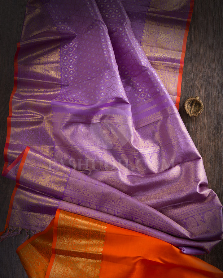 Lavender Kanjivaram Silk Saree - BKB1