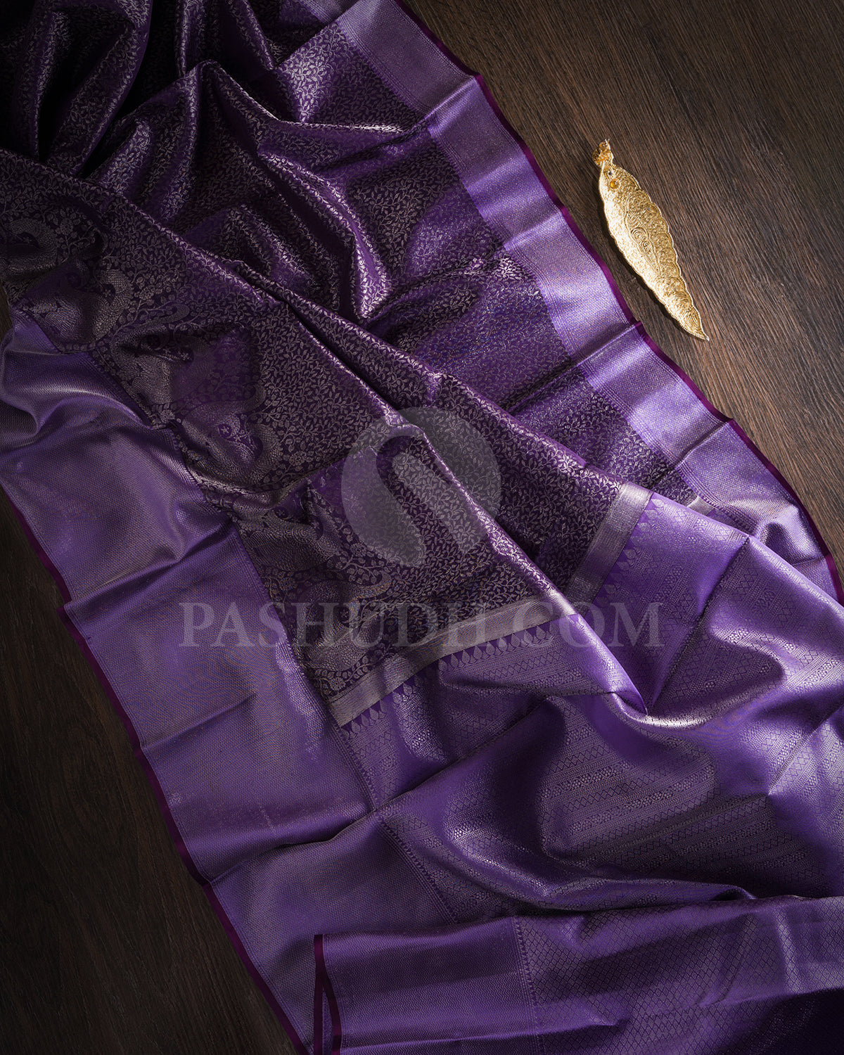 Violet And Lavender Kanjivaram Silk Saree - D528(F)