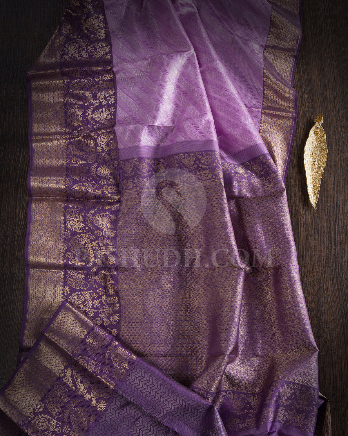 Lavender And Purple Kanjivaram Silk Saree - DT291(B)