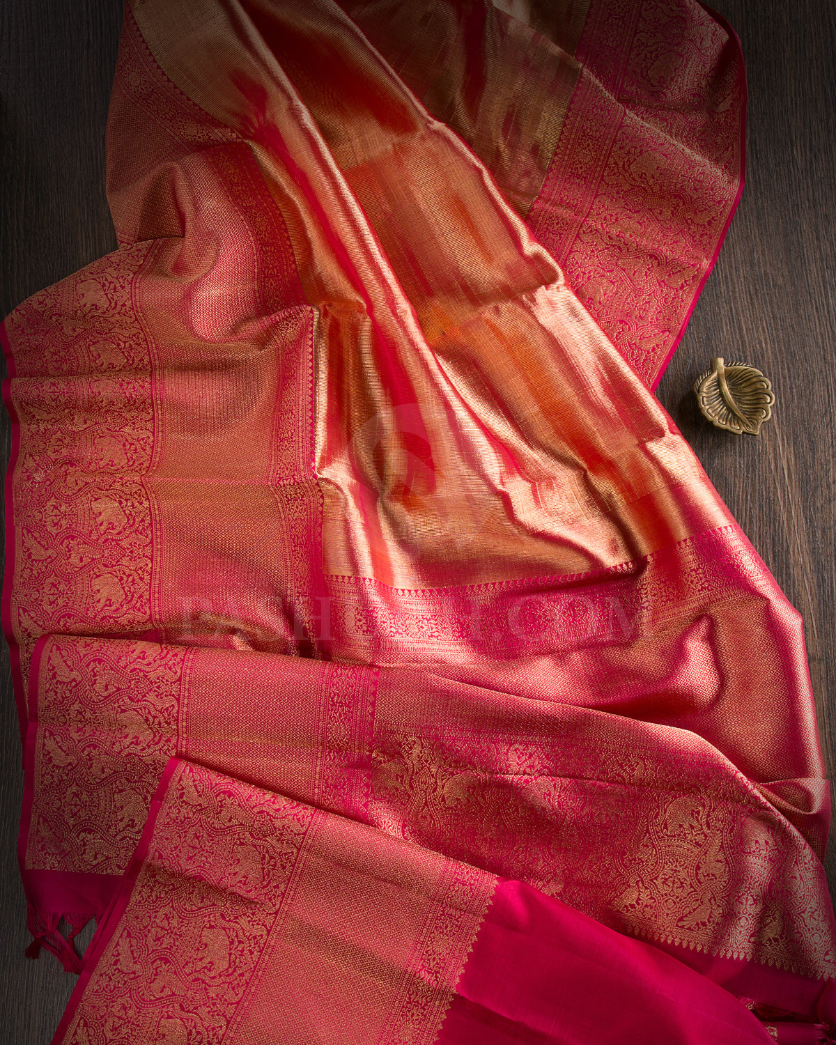 Red Shimmer Organza Kanjivaram Silk Saree - S1347(B)