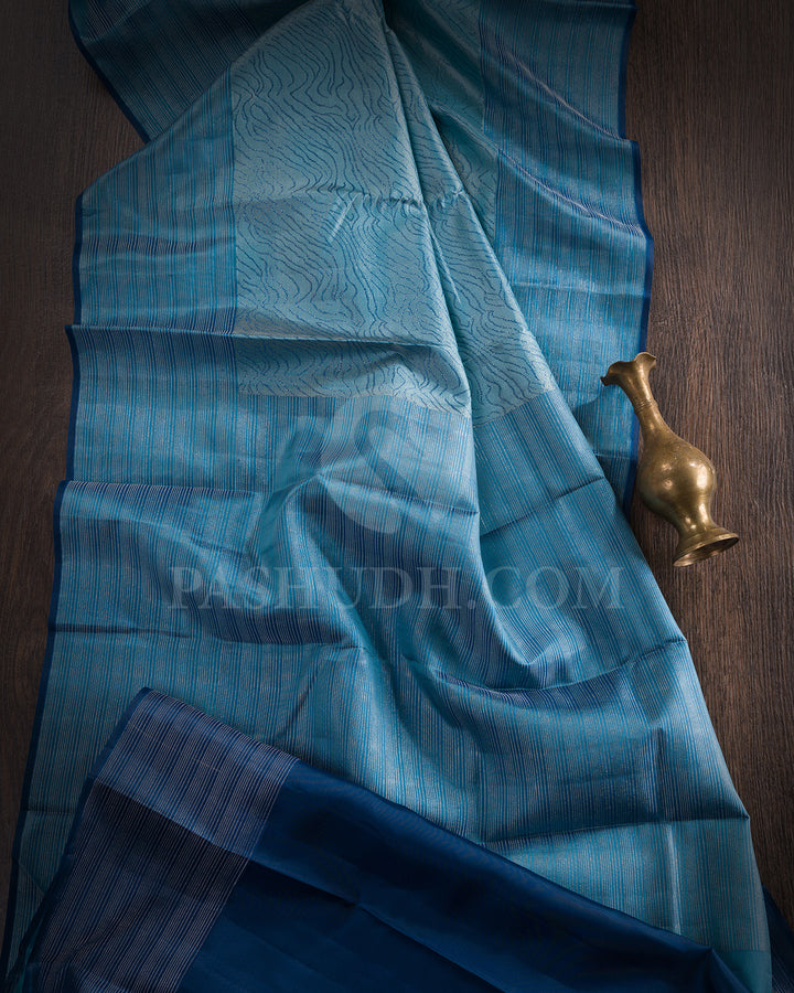 Steel Blue Kanjivaram Silk Saree - D507(I)