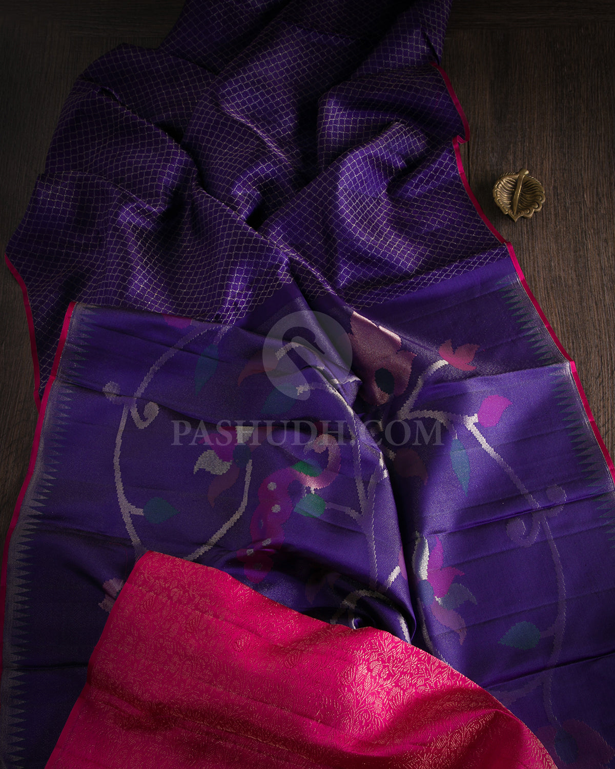 Royal Purple & Red Kanjivaram Silk Saree - DJ288(A)