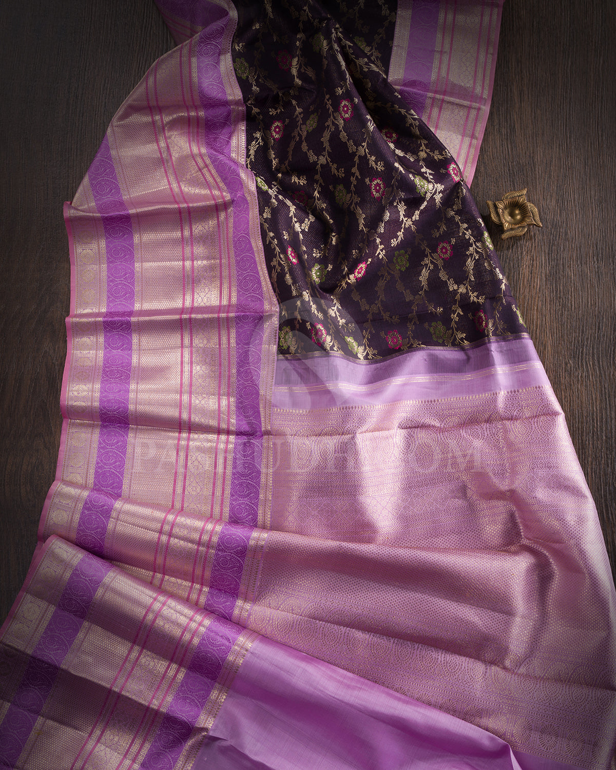 Purple And Lavender Kanjivaram Silk Saree