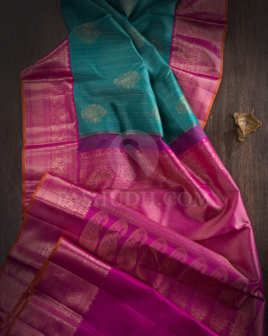 Anandha Blue And Rani Pink Kanjivaram Silk Saree - S1159(B)
